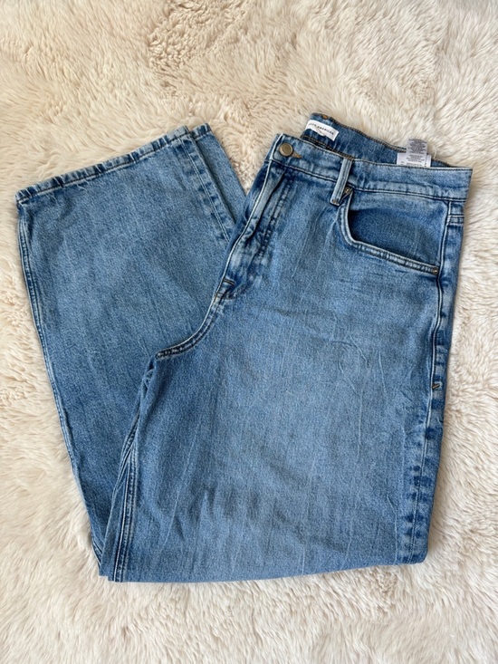 Good American Denim - Women’s Good American Light Blue Oversized Straight-Leg Jeans